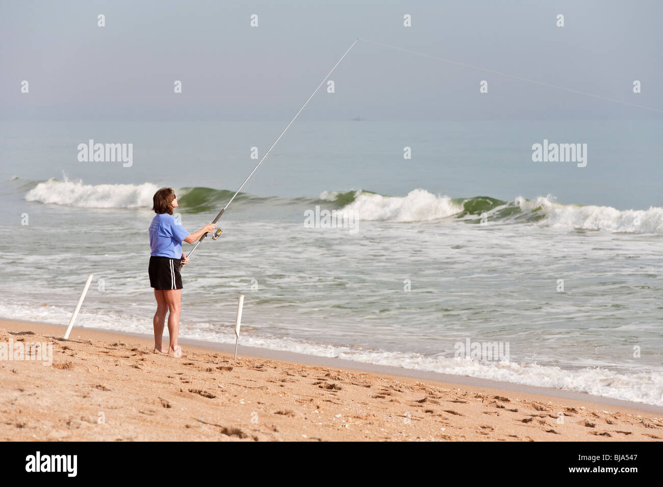 Florida beach surf fishing hi-res stock photography and images - Alamy