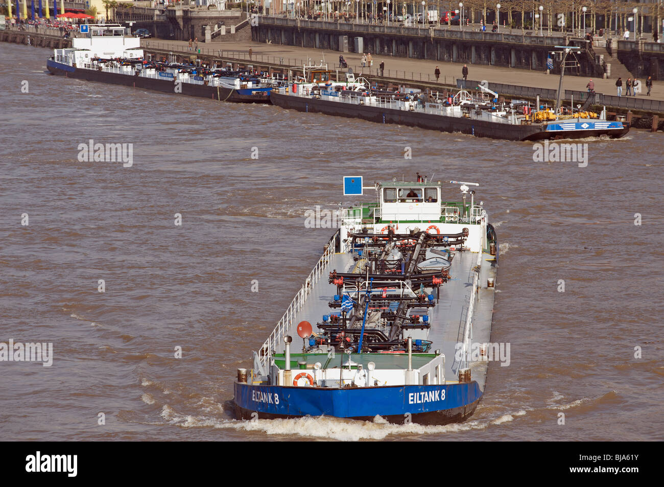 Oil tanker barge, river Rhine Germany Stock Photo Alamy