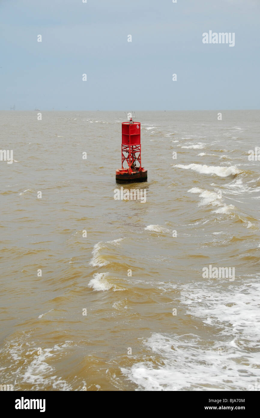 Mark of the right side of the Freeport channel, Texas Stock Photo