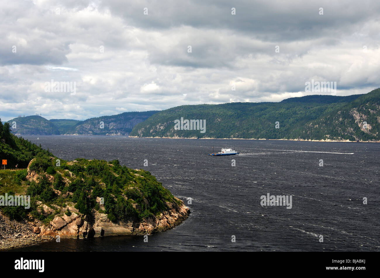 Ferry crossing the Saguenay River between BaieSteCatherine and