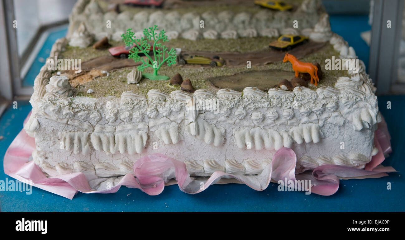 old and sad looking cake Stock Photo