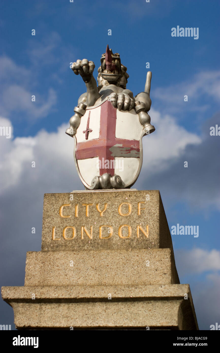 symbol icon of City of London, dragon, wyvern, Coat of arms of city of London Stock Photo