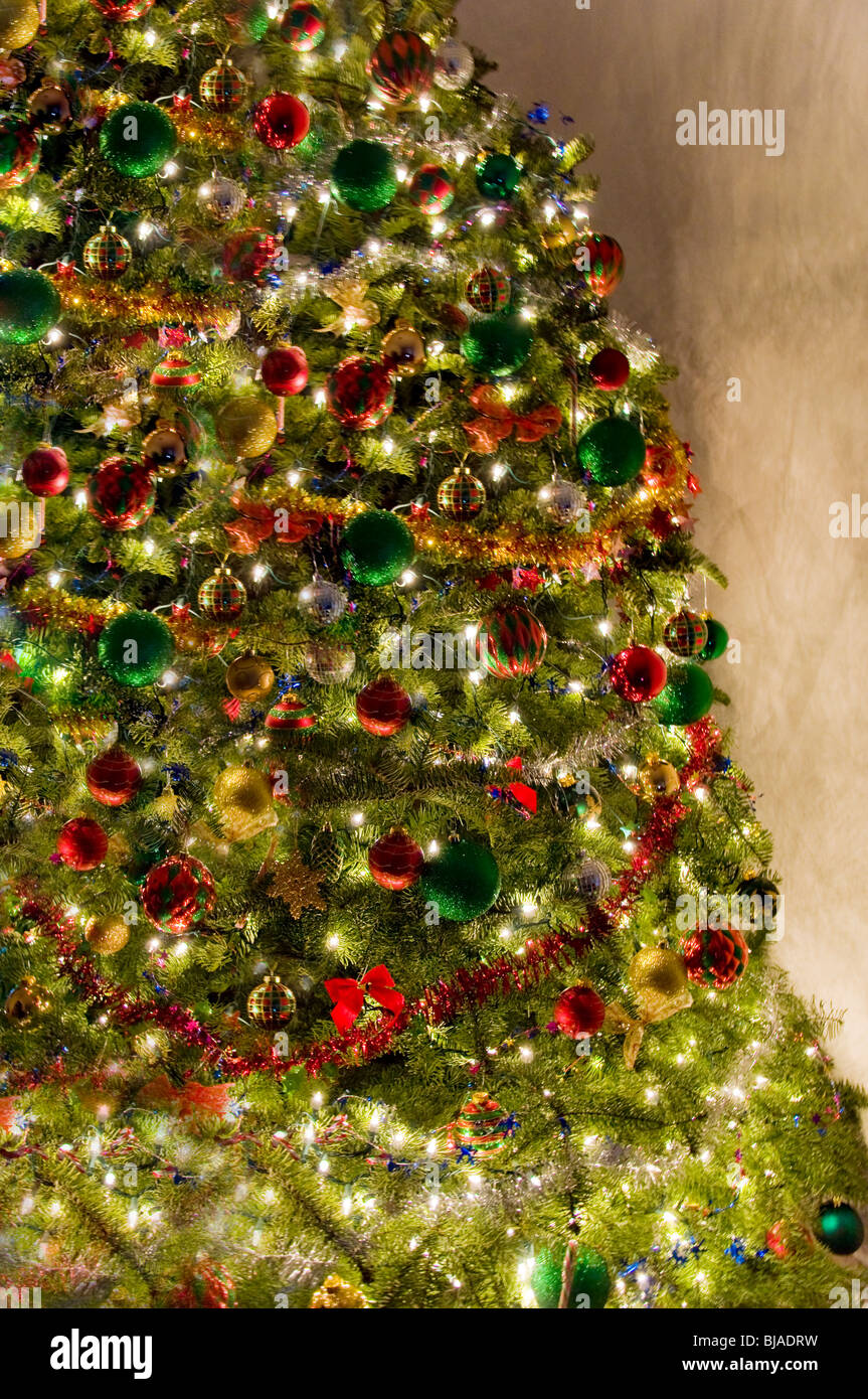 Christmas tree with lights Stock Photo Alamy