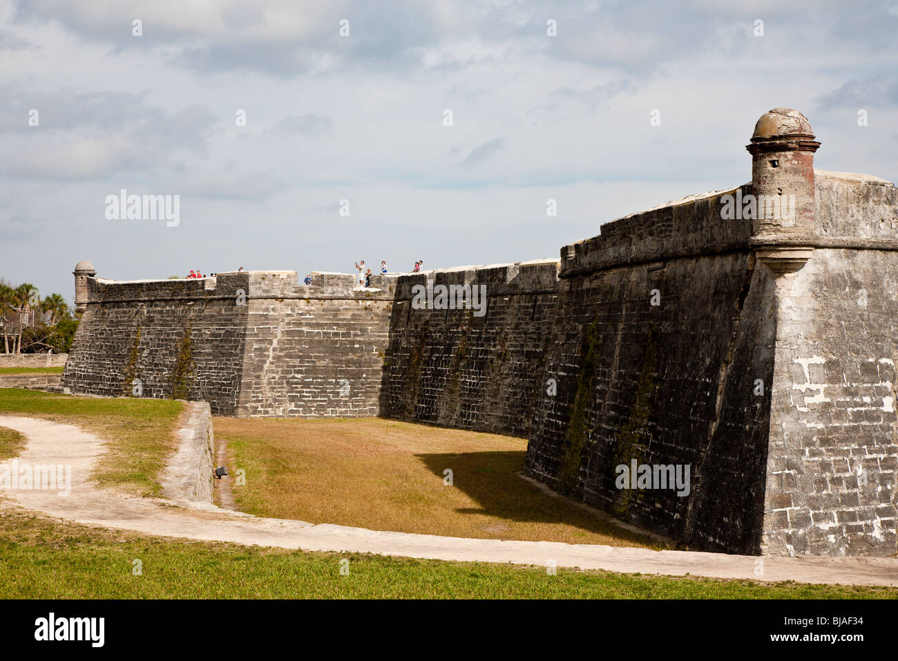 St. Augustine - Jan 2009 - The Castillo de San Marcos was built to defend Spain's claim to the land now known as Florida Stock Photo