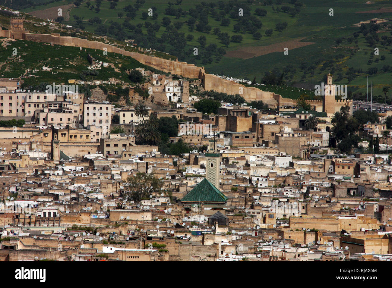 Aerial view of the city of Fez, Morocco Stock Photo