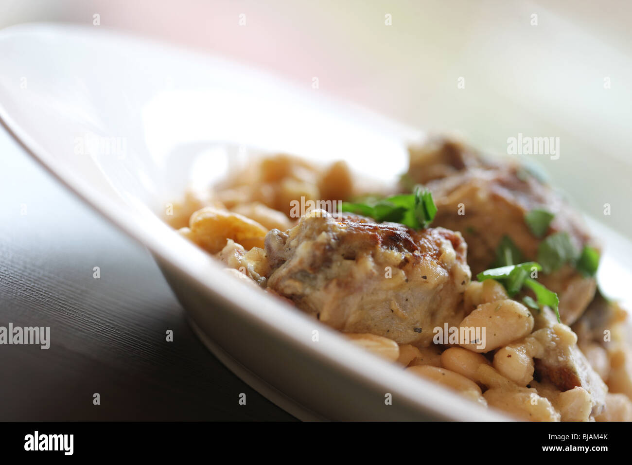 Authentic French Style Rich Slow Cooked Pork Cassoulet Casserole With