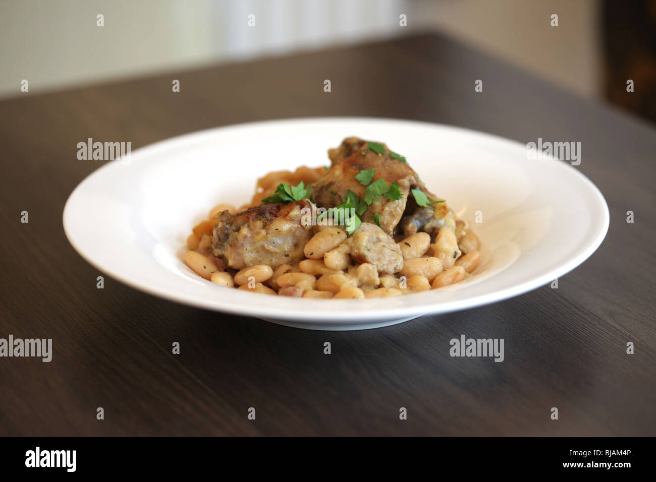 Authentic French Style Rich Slow Cooked Pork Cassoulet Casserole With