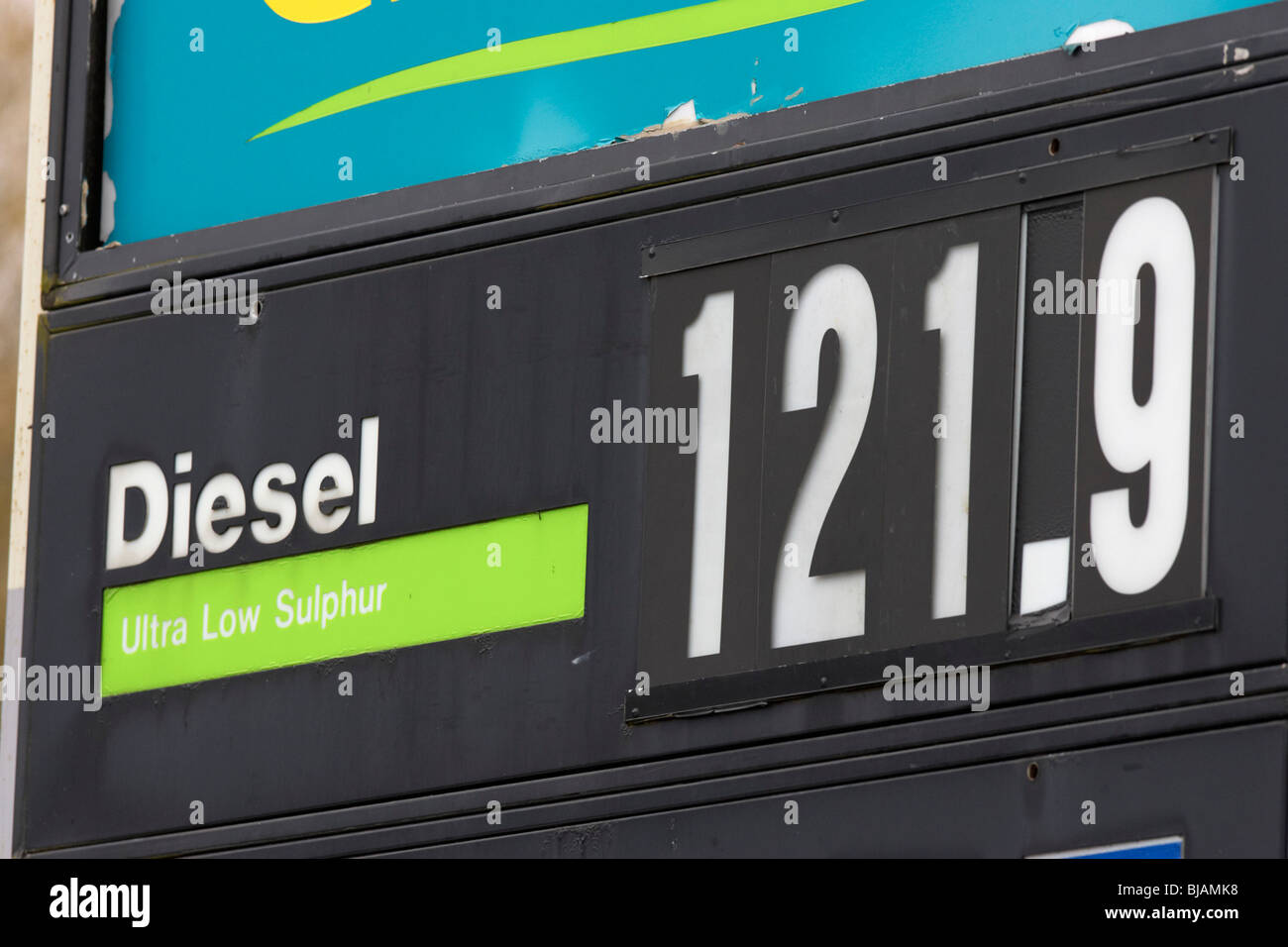 UK diesel fuel prices hit record high of 1.21 one pound twenty one pence Stock Photo