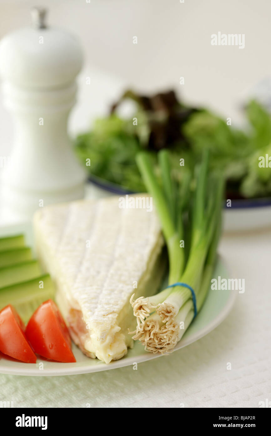 Brie Cheese and Salad Stock Photo Alamy