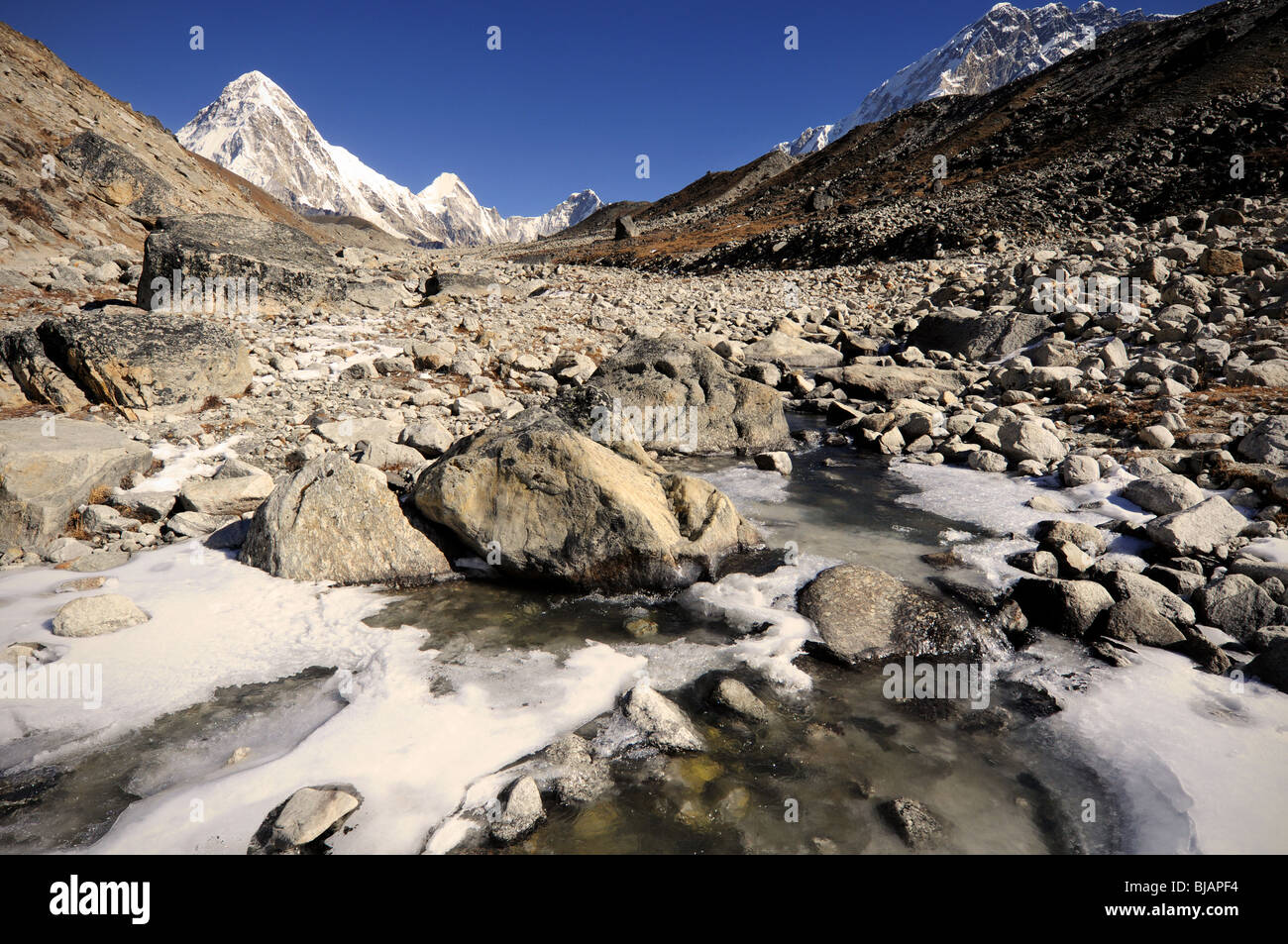 Mountains in the Khumbu Region, Nepal Stock Photo
