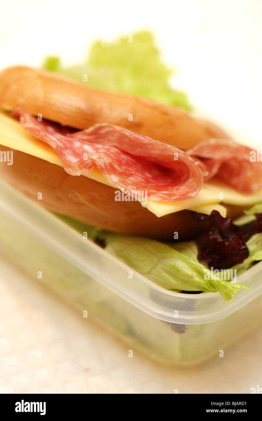 Salami and Cheese Bagel Stock Photo Alamy