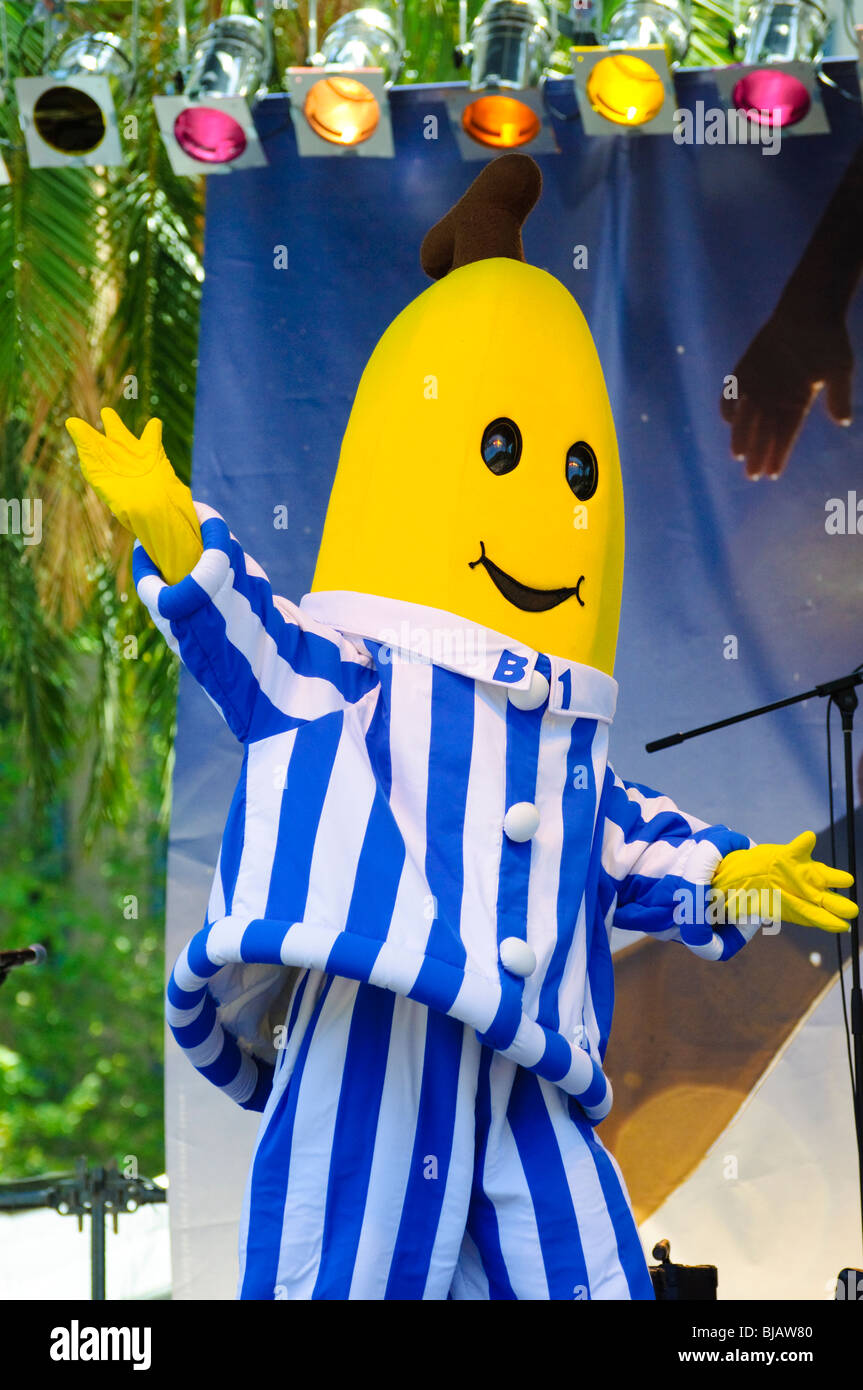 Banana in Pyjamas, live on stage Stock Photo - Alamy