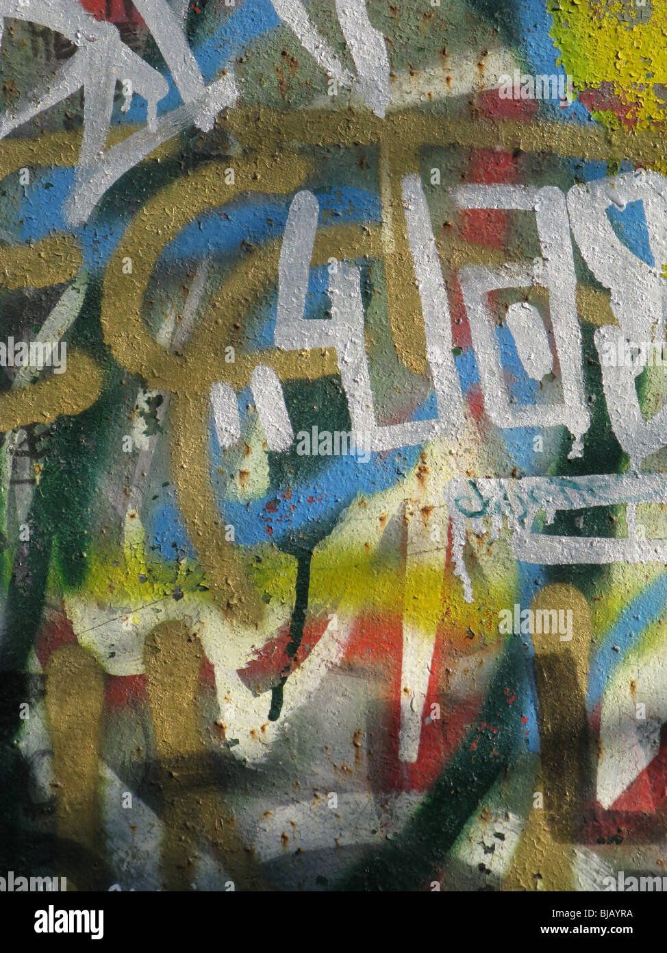 Run Down Wall With Colourful Graffiti High Resolution Stock Photography ...