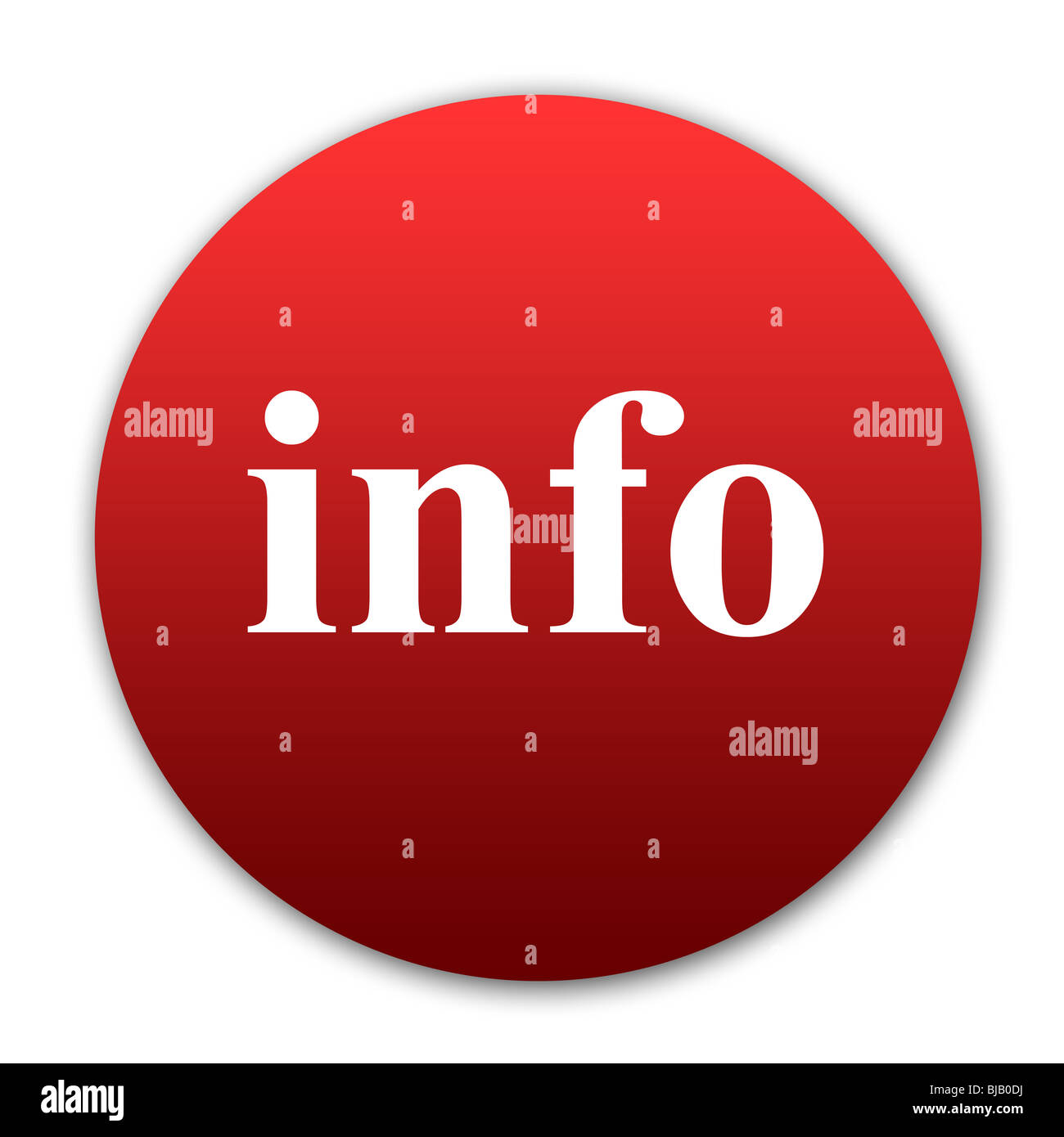 Info button isolated on white background. Stock Photo