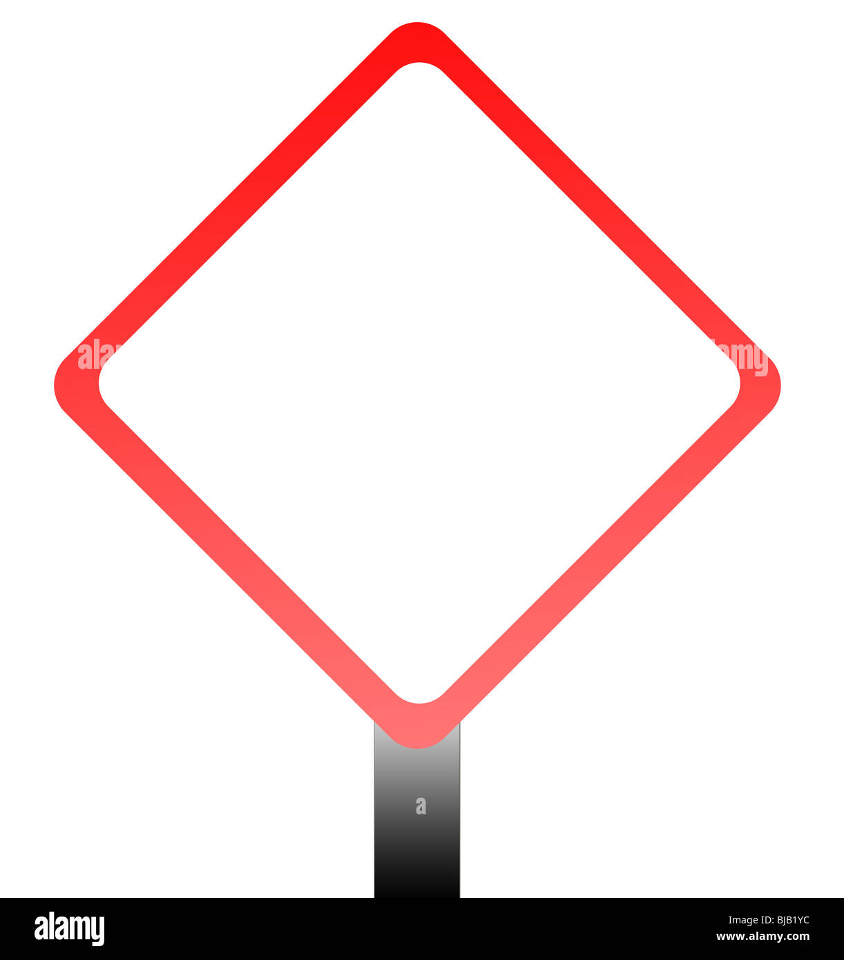 Blank red sign isolated on white background wit copy space Stock Photo