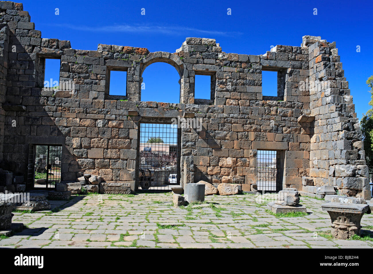 Roman temple of Helios, Qanawat, Syria Stock Photo