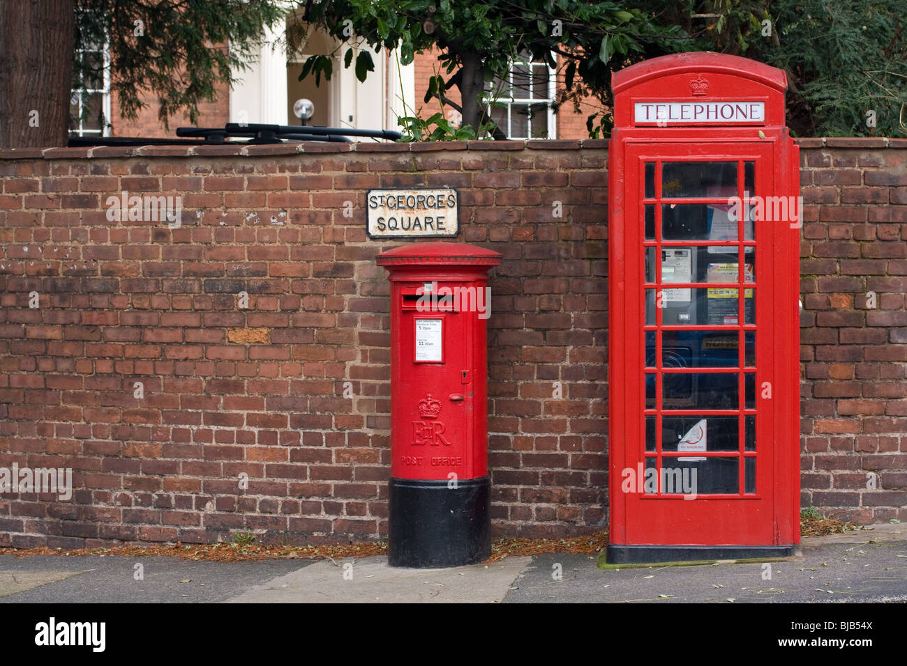 Iconic British red boxes Stock Photo