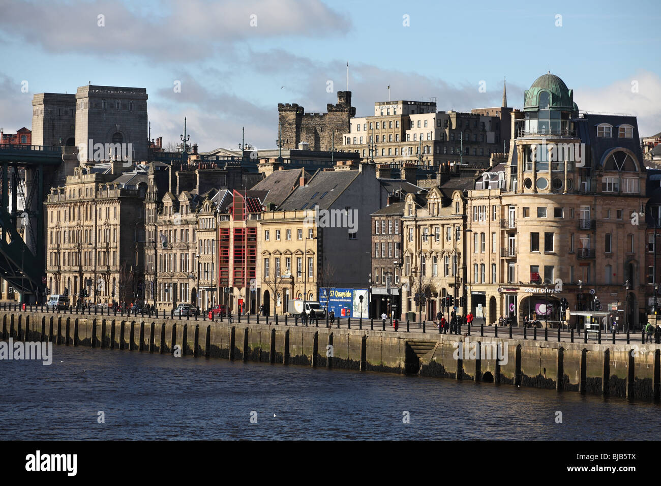 Commercial buildings on Newcastle's quayside. Stock Photo