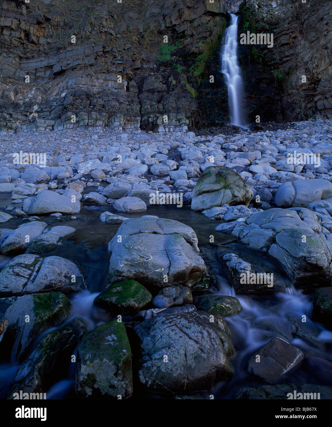 Continual Waterfall at Bucks Mills, Devon, U.K. Stock Photo