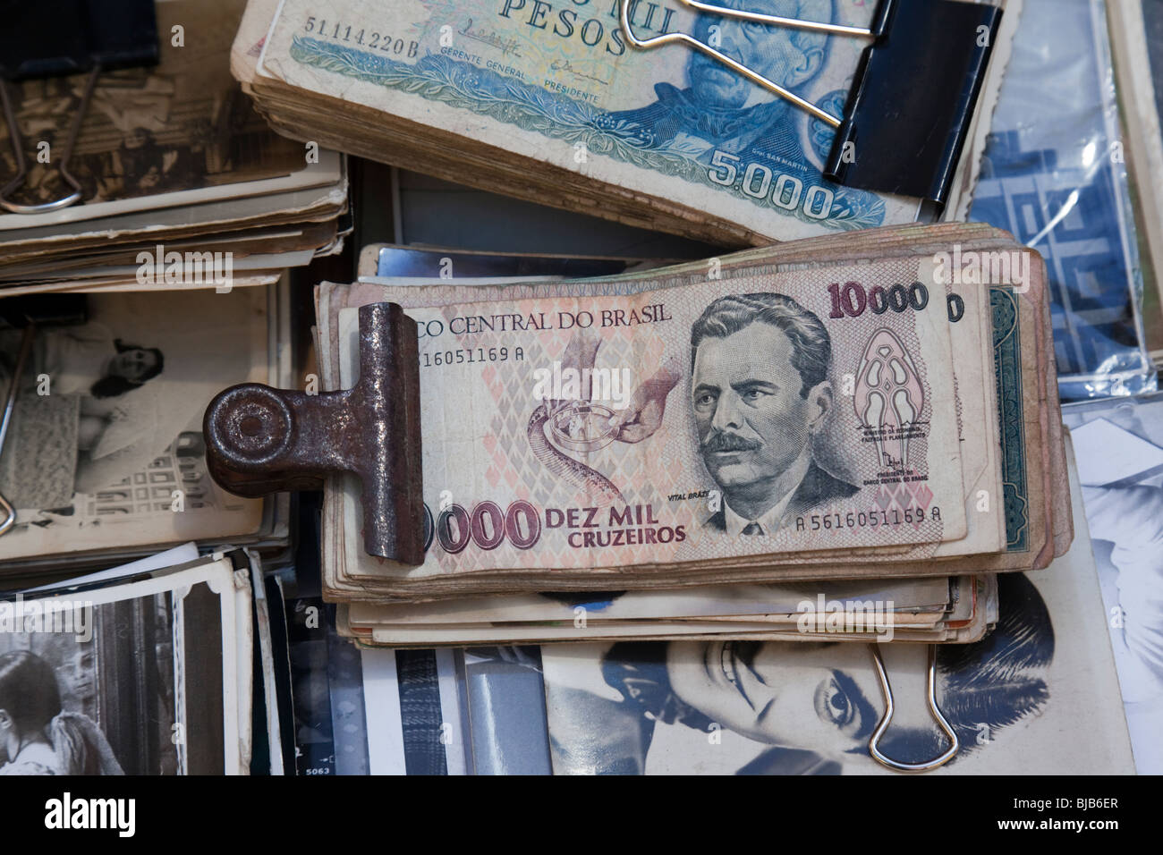 Former Brazilian Currency, the Cruzeiro, San Telmo Market, Buenos Aires, Argentina Stock Photo