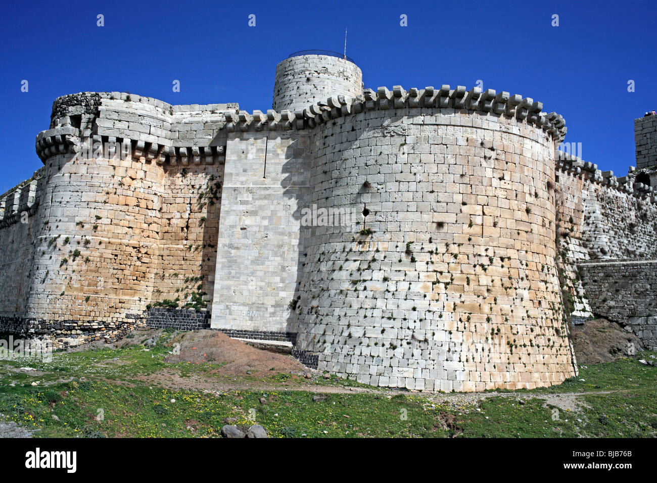 Crusaders castle Krak des Chevaliers (Castle of the Knights), Qalaat al Hosn, (1140-1260), Syria Stock Photo