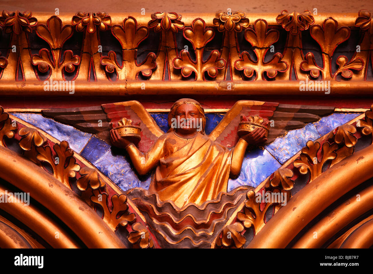 Architecture details in the palatine chapel, SainteChapelle, in