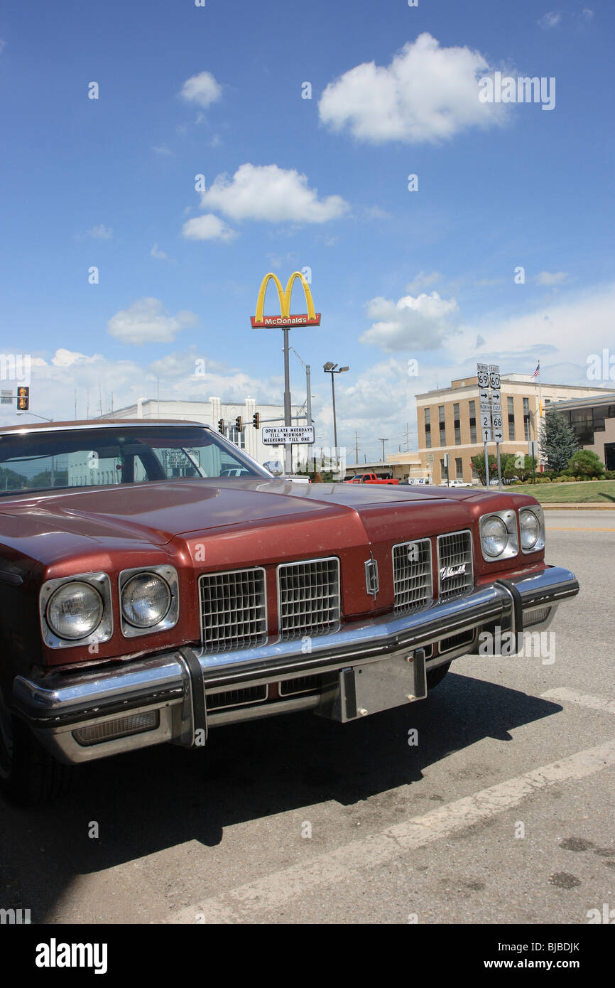 Old red car, Vinita, USA Stock Photo Alamy