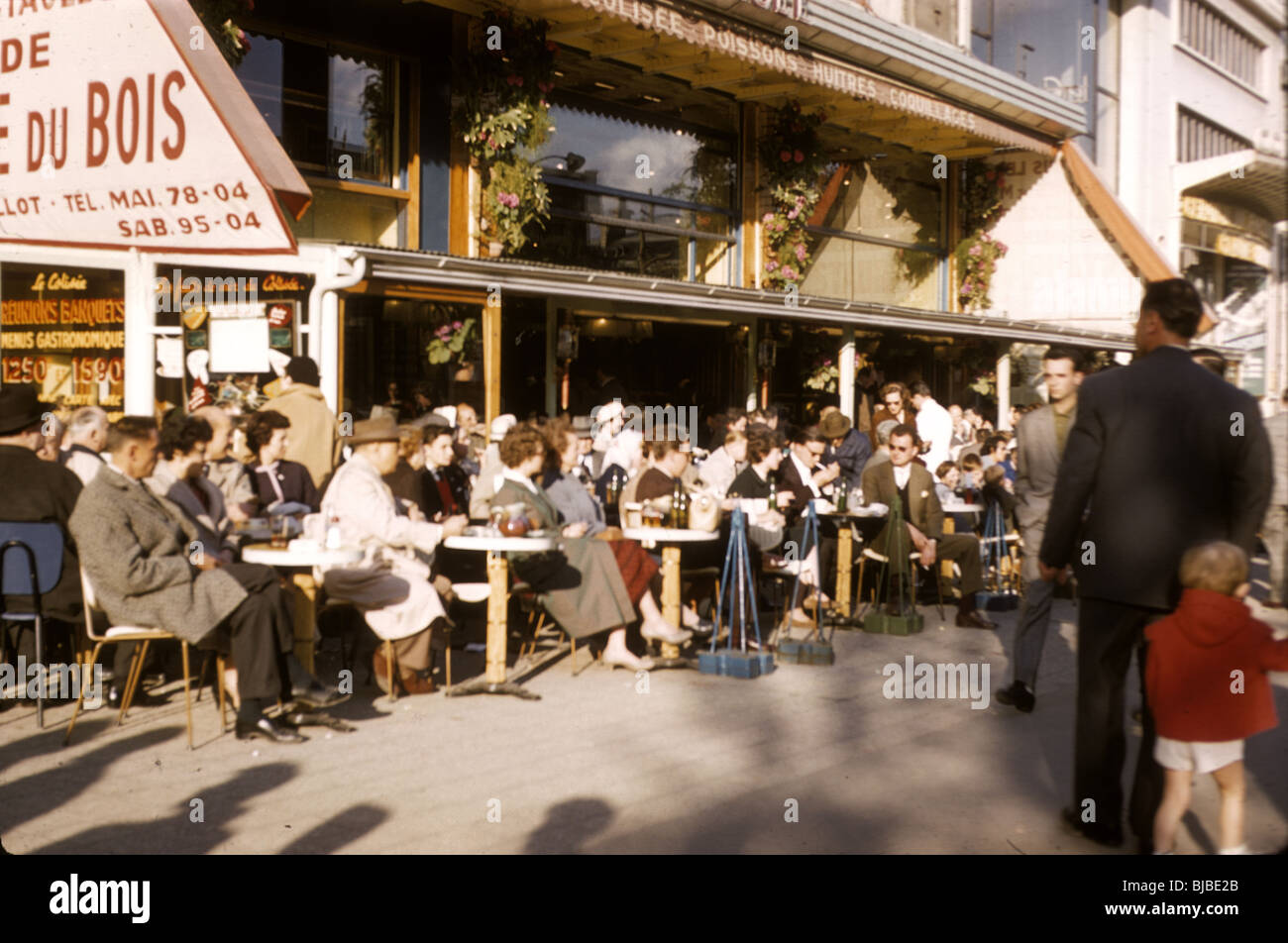 Sidewalk Cafe With Patrons Paris France In 1959 Stock Photo - 