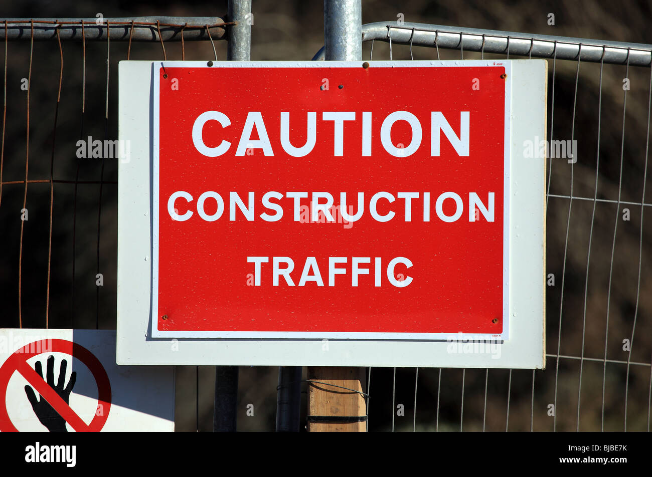 Construction traffic sign Stock Photo Alamy