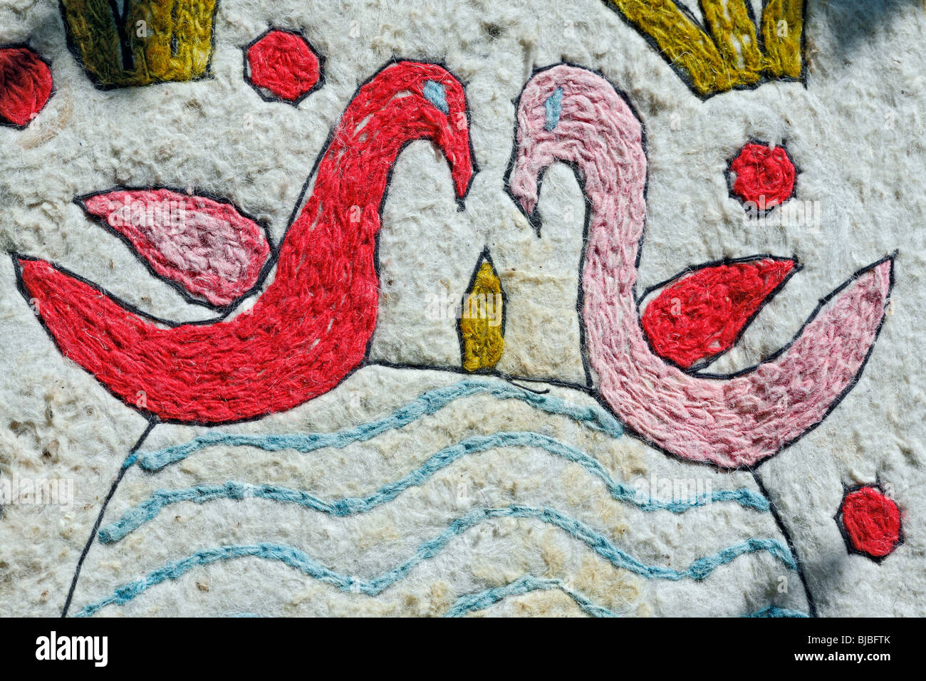 Hand made embroidery on wool material (early 20th century), Punjab