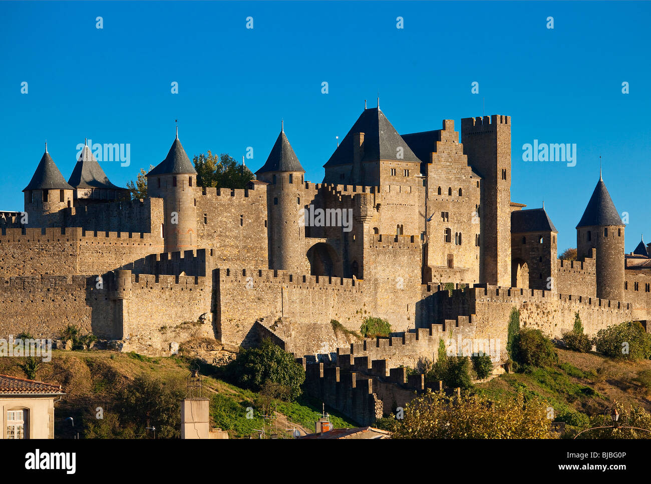 MEDIEVAL TOWN OF CARCASSONNE, FRANCE Stock Photo