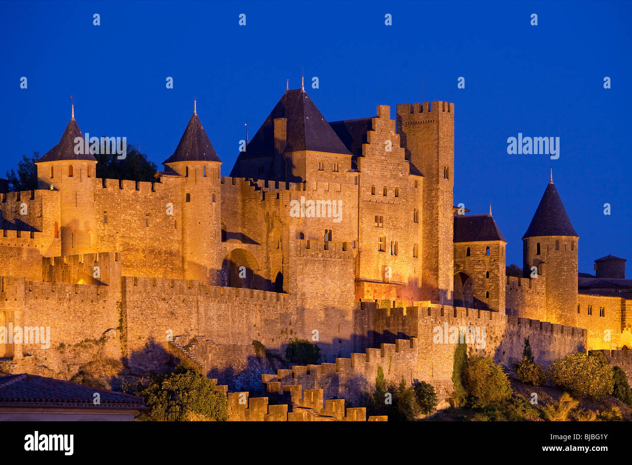 MEDIEVAL TOWN OF CARCASSONNE, FRANCE Stock Photo