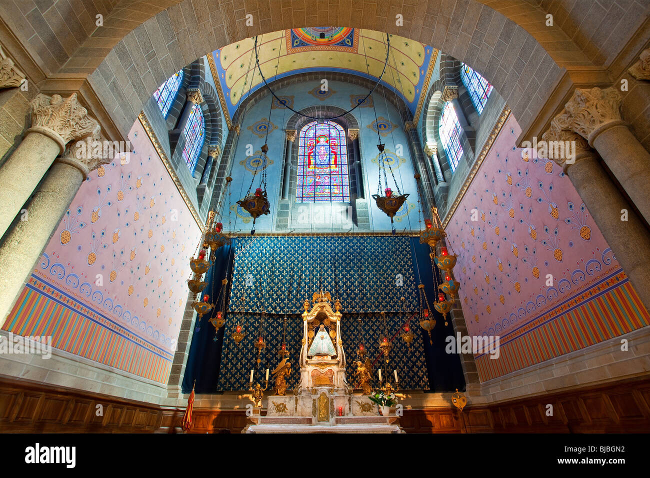 CATHEDRAL OF NOTRE-DAME-DU-PUY, BLACK VIRGIN, LE PUY EN VELAY Stock Photo