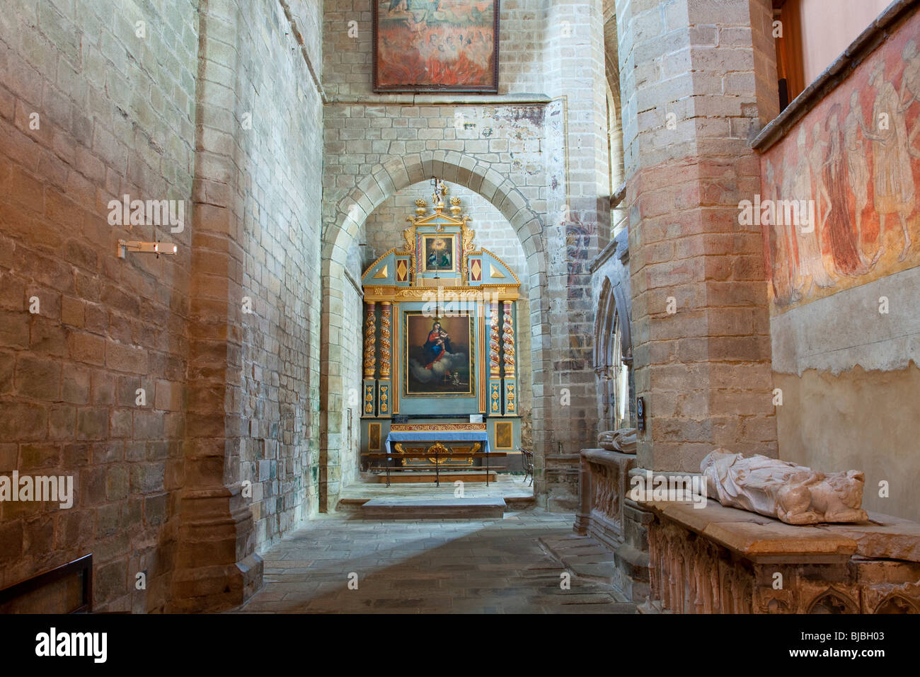 ABBEY CHURCH OF SAINT-ROBERT, LA CHAISE DIEU Stock Photo