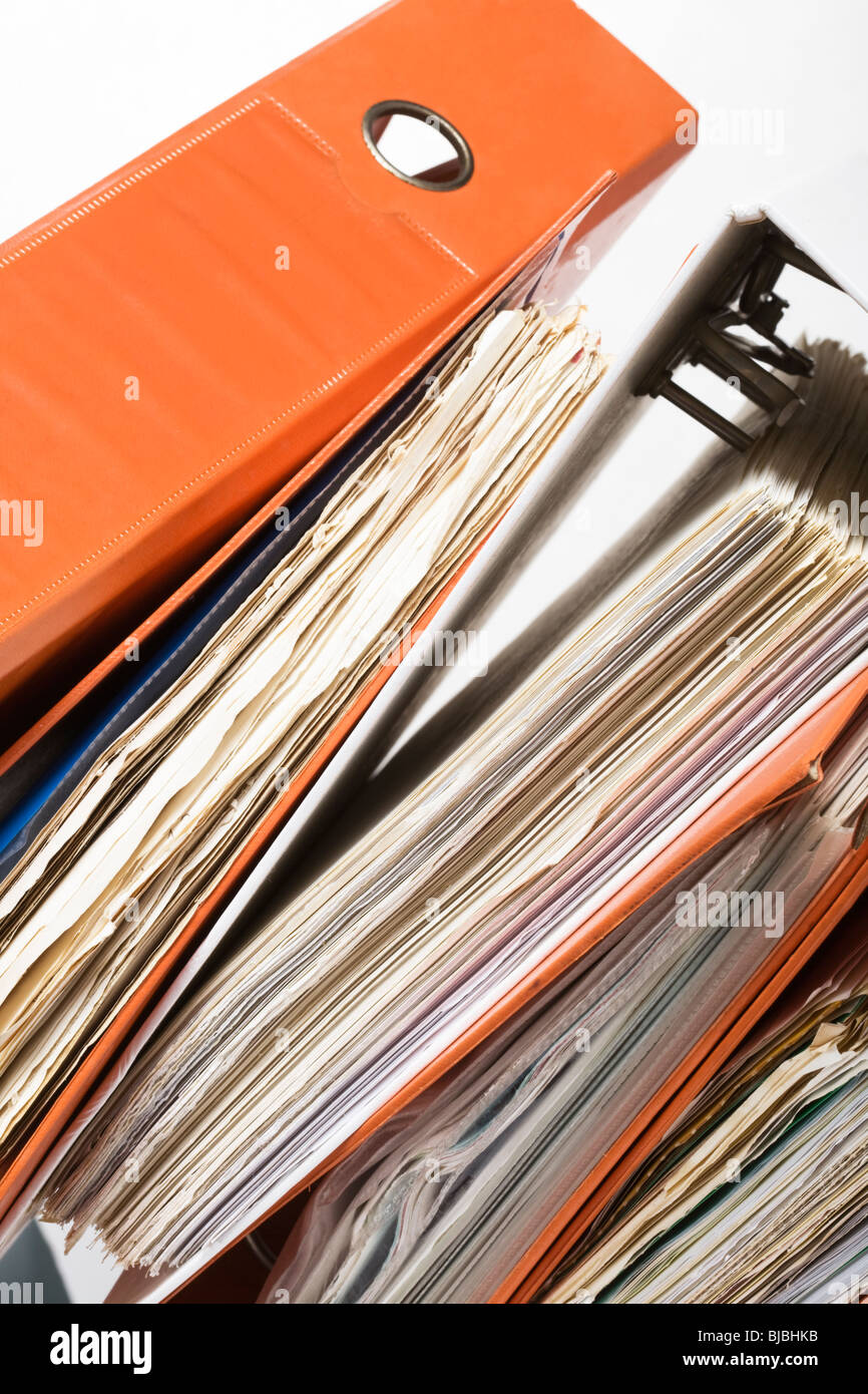 Pile of Old Ring Binders Stock Photo Alamy