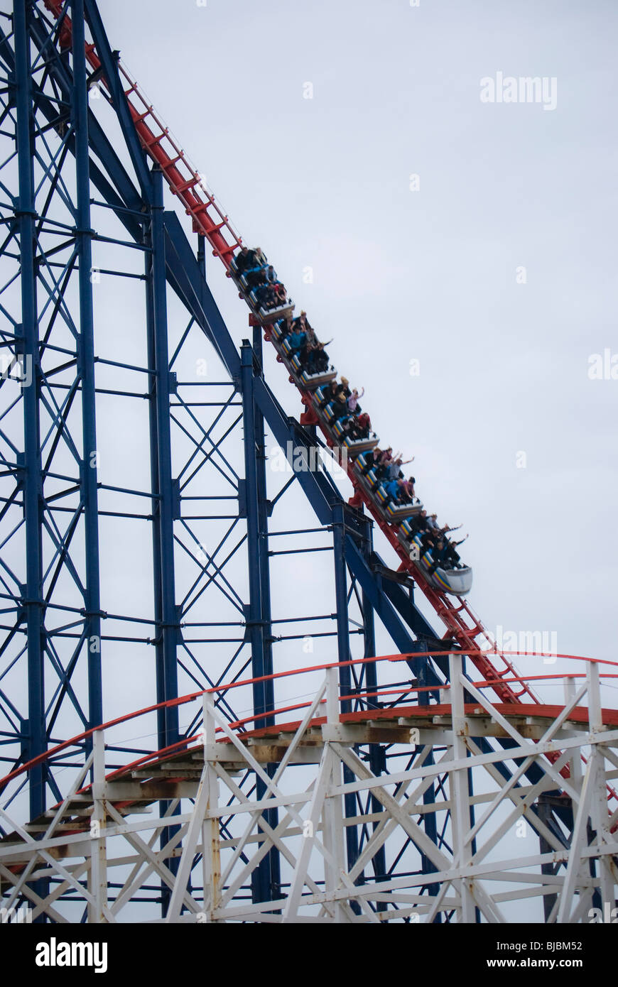 Riders On The Pepsi Max Big One Rollercoaster At Blackpool Pleasure