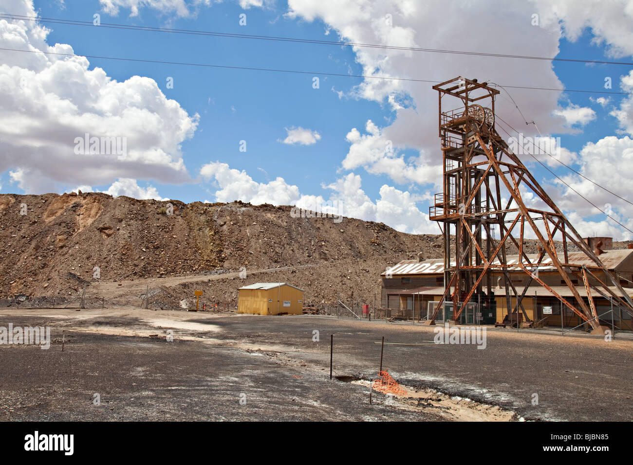 Old mine shaft in Broken Hill, NSW, Australian aoutback Stock Photo