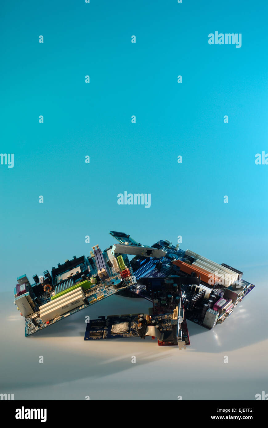 old computer part,mother boards and chips Stock Photo - Alamy