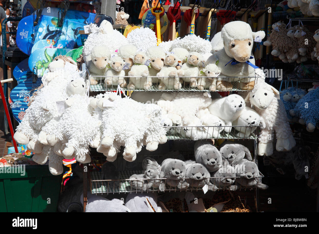 Cuddly Toys and souvenirs for sale, De Koog, Texel Island, Holland Stock Photo