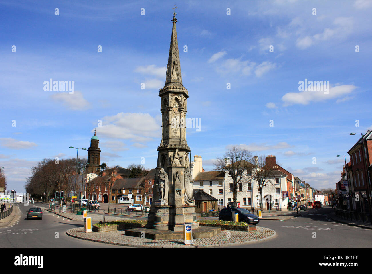 banbury cross town centre high street oxfordshire england uk gb Stock Photo
