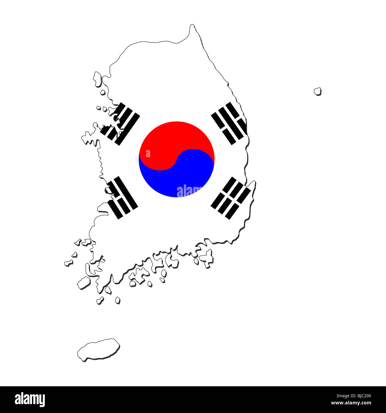 Map of south korea hi-res stock photography and images - Alamy