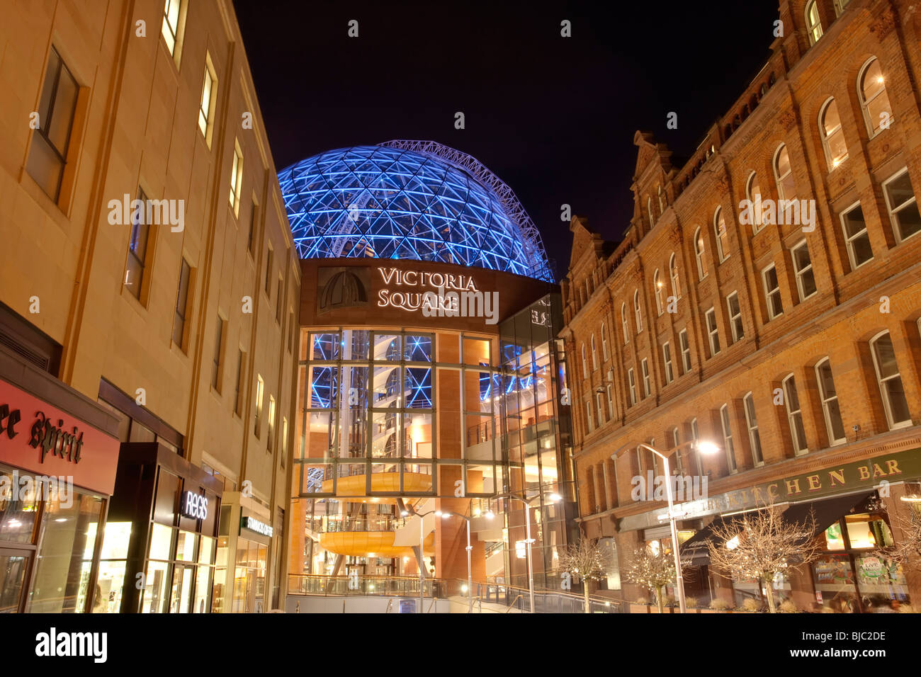 Entrance to the Victoria Square shopping centre in Belfast, Northern Ireland Stock Photo