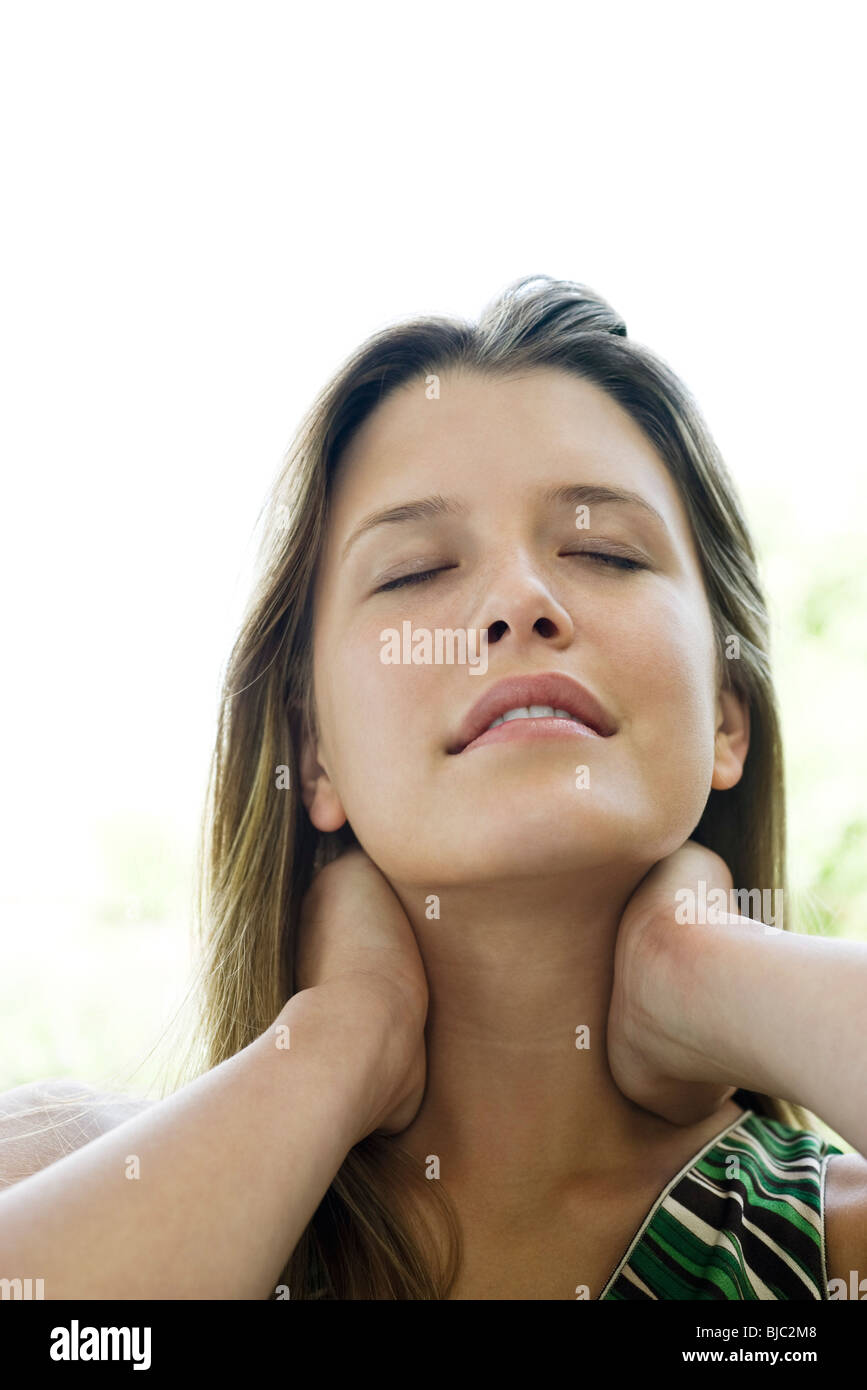 Self massaging shoulders hires stock photography and images Alamy