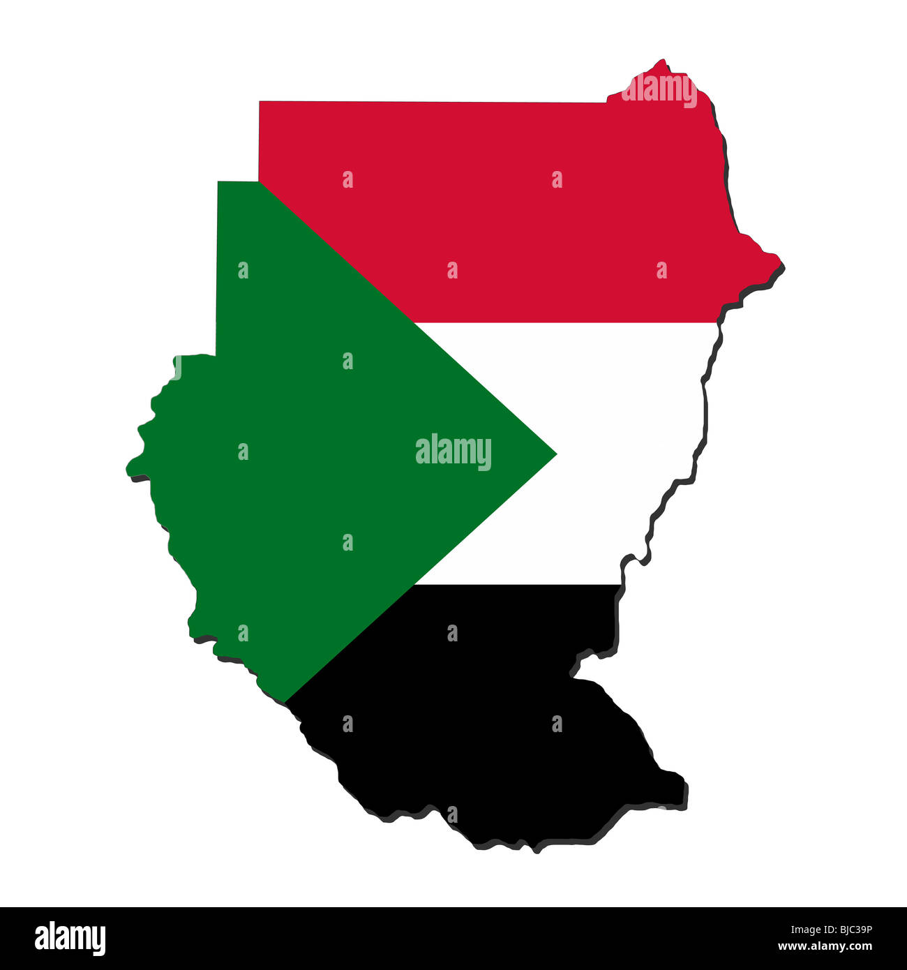 map of Sudan and their flag illustration Stock Photo