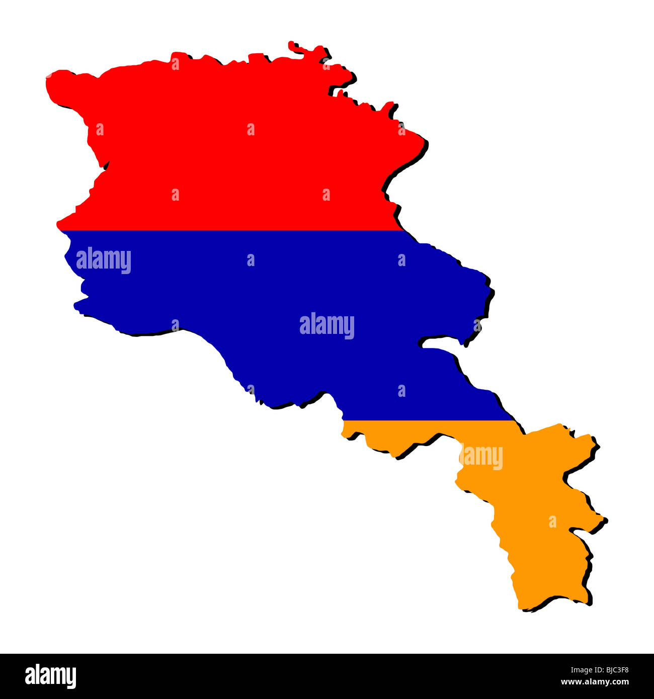 map of Armenia and Armenian flag illustration Stock Photo