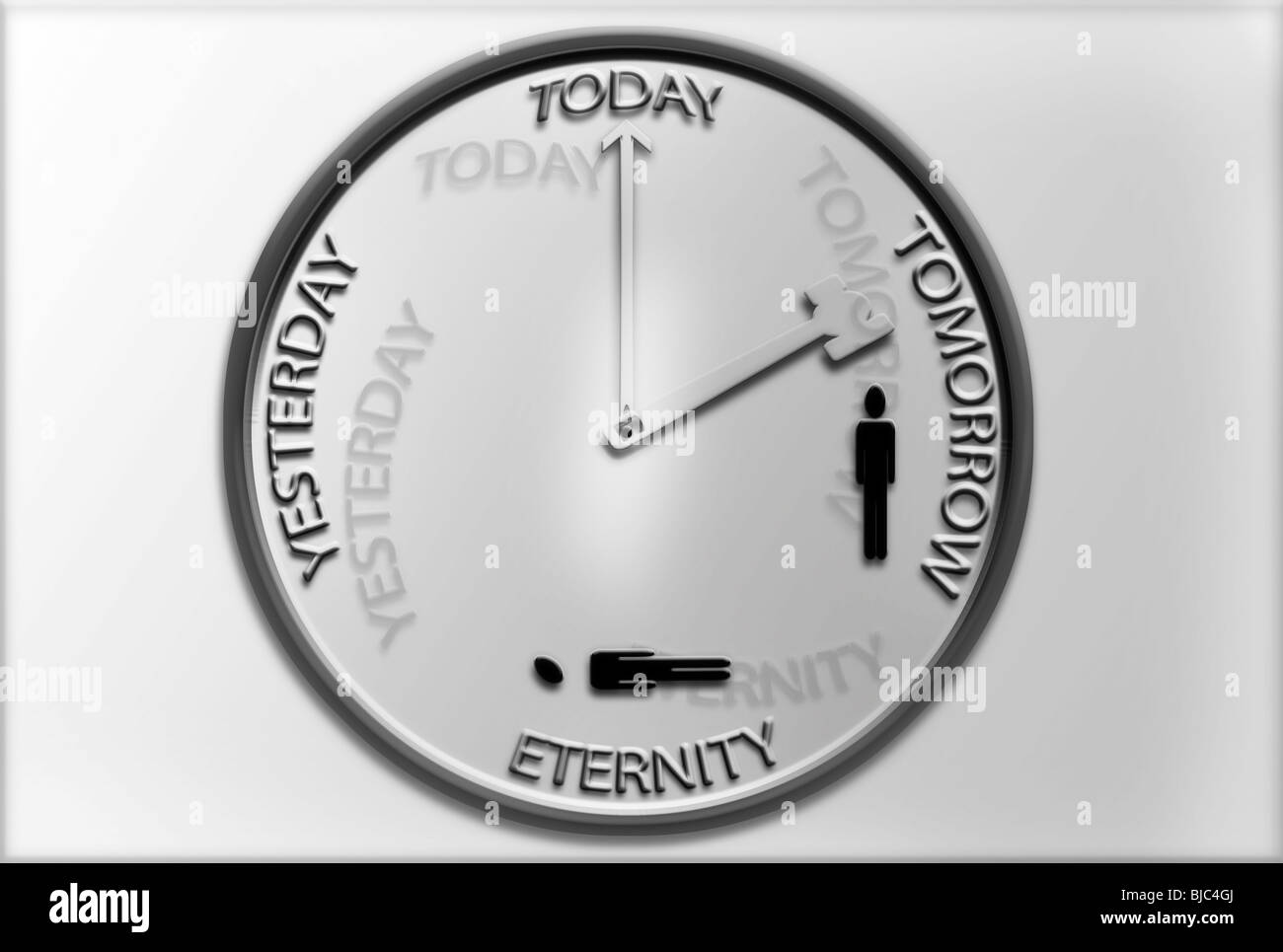 Illustration of time passage concept- Time Flies, Tempus Fugit Stock Photo