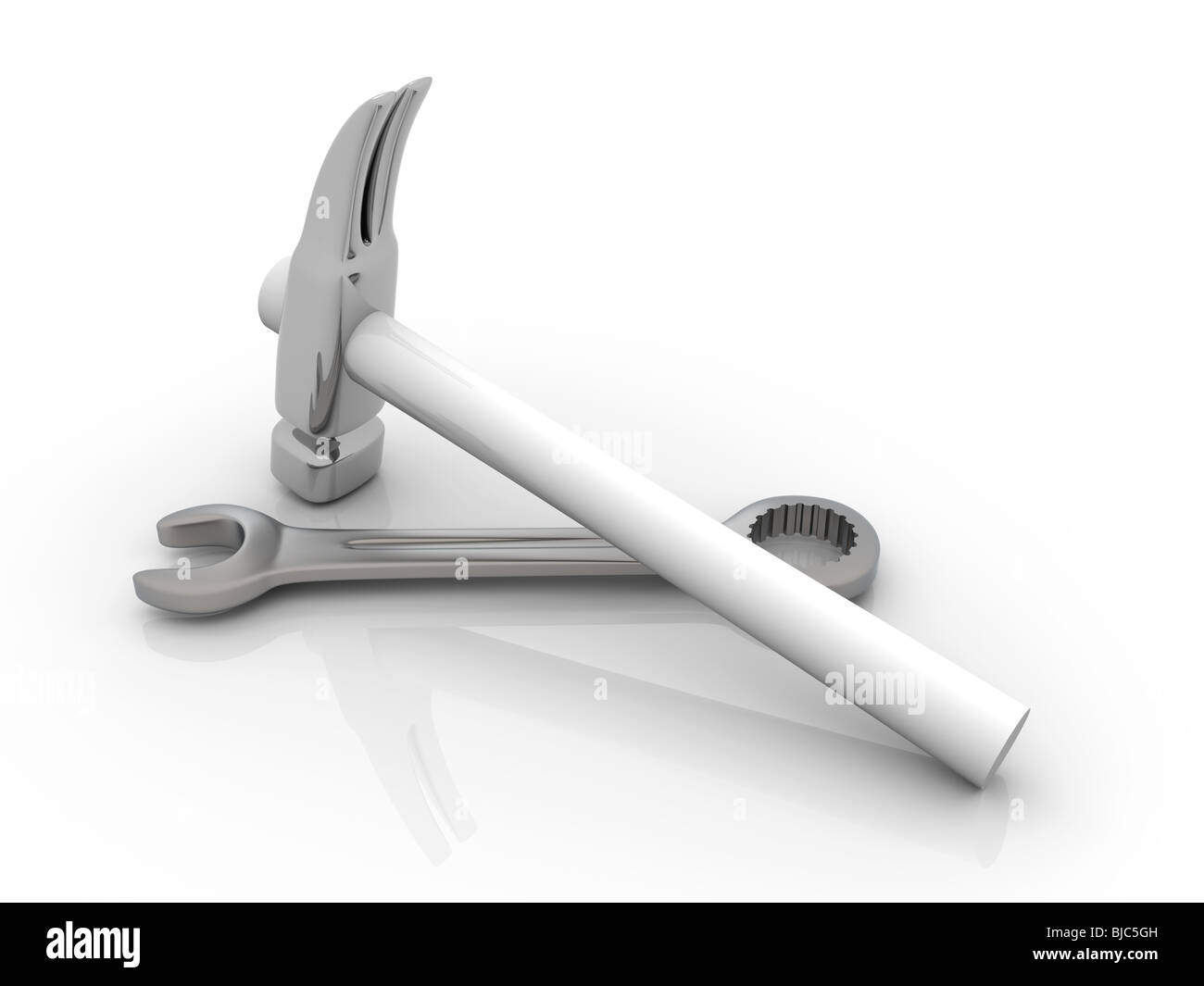 Hammer and wrench Stock Photo Alamy