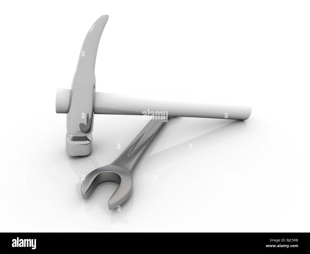 Hammer and wrench Stock Photo Alamy