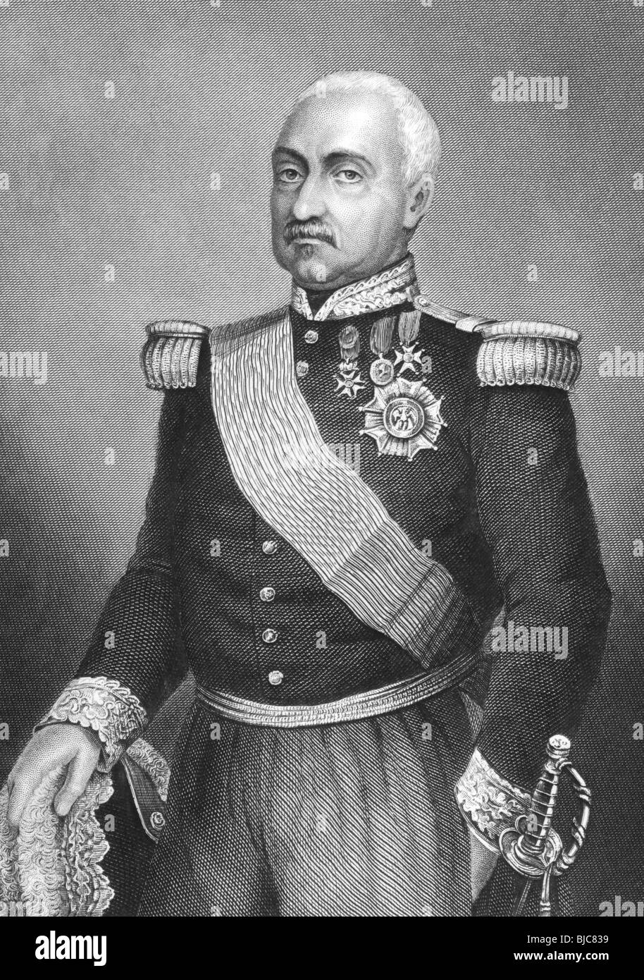 Aimable Pelissier, Duke of Malakhoff (1794-1864) on engraving from the 1800s. French marshal. Stock Photo