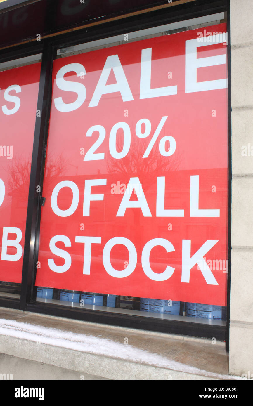 Mis-spelt sale sign Stock Photo